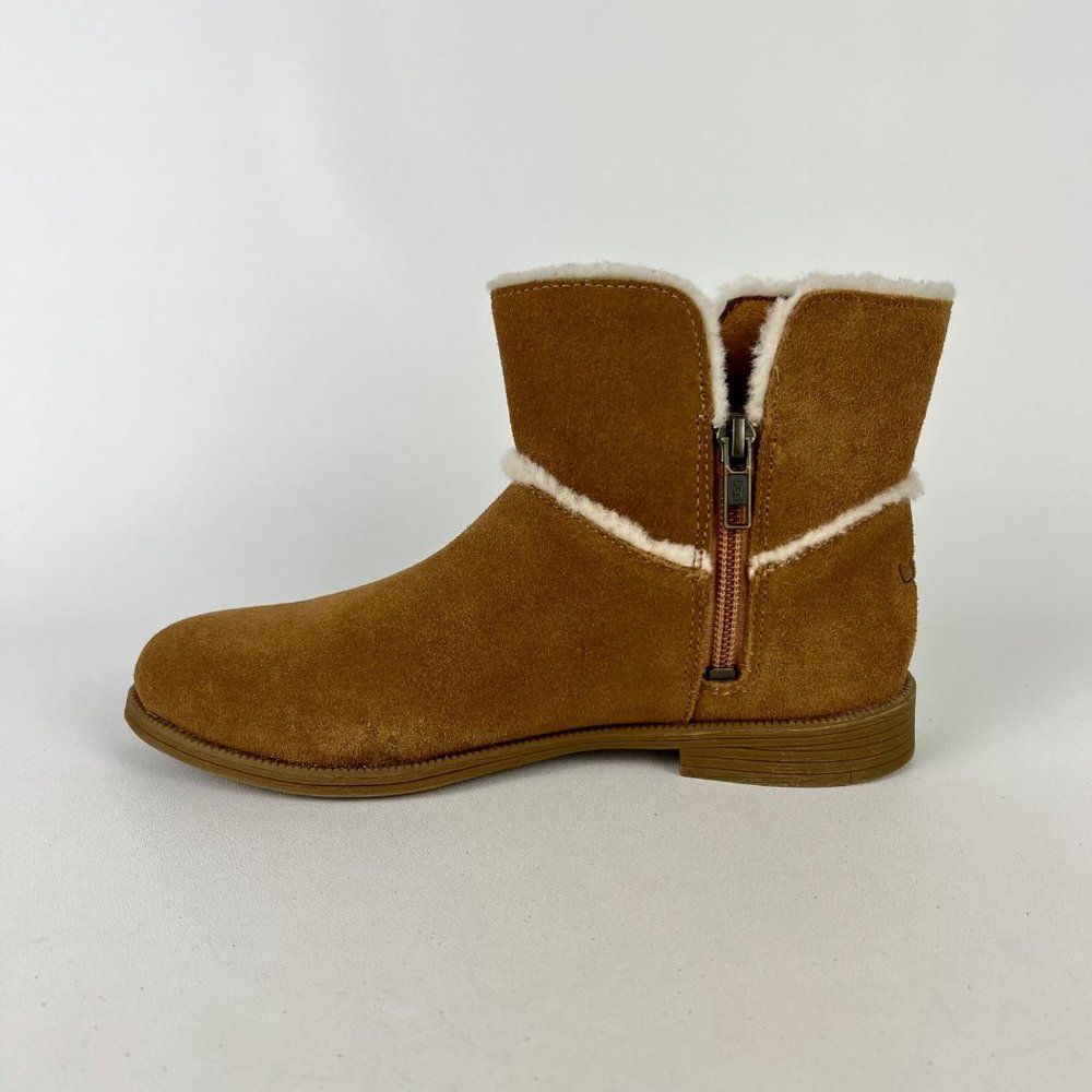 UGG Coletta Girls Chestnut Brown Suede Ankle Boots 1094579K Winter Youth size 3 - Picture 6 of 15